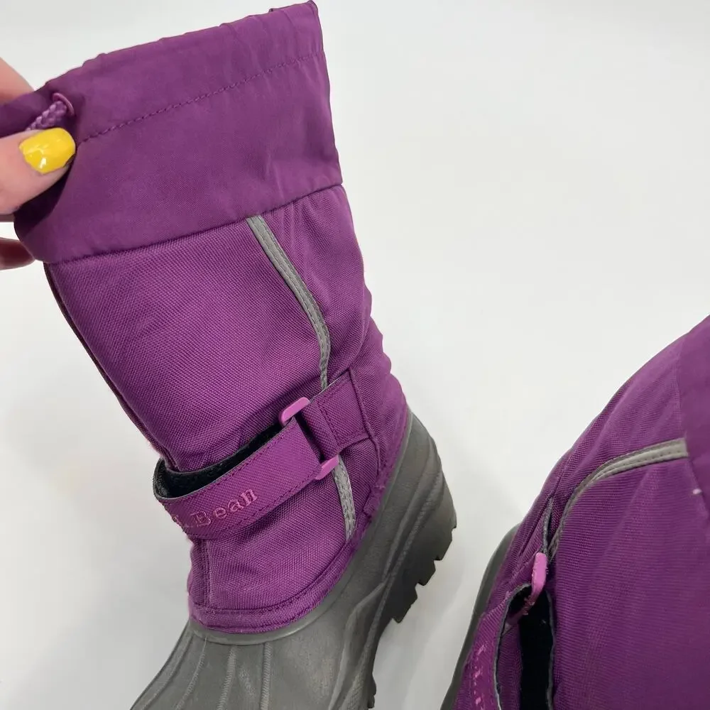 LL Bean Northwoods Boots Kids Size 2 Purple Gray Insulated Winter Boot warm